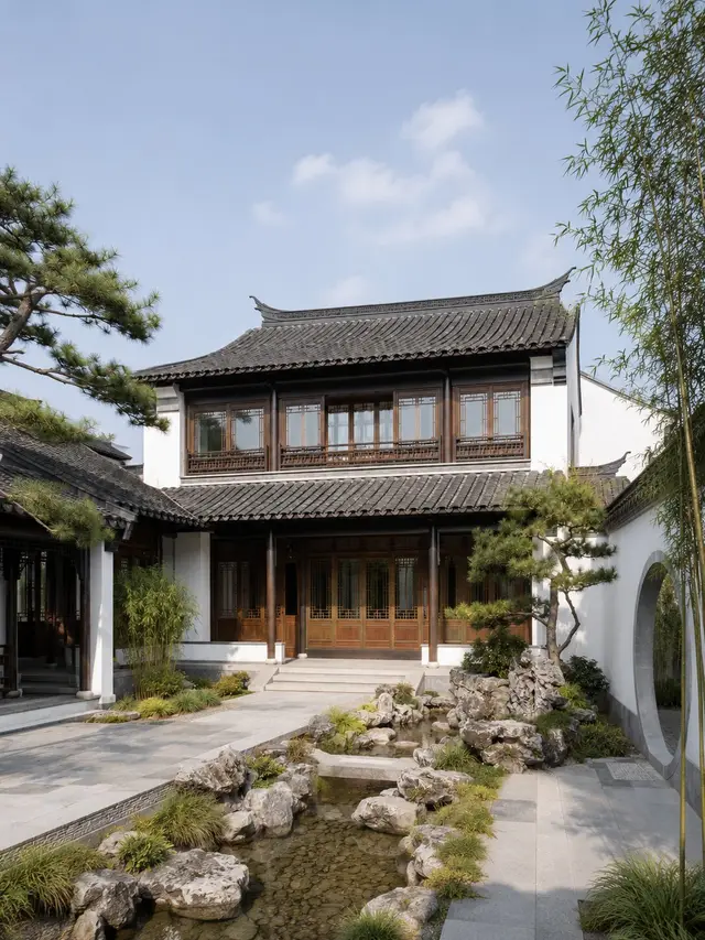 Y-2-0027 四合院2层别墅外观效果图