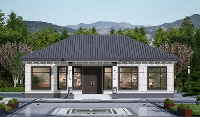 C-1-0011 新中式1层别墅外观效果图