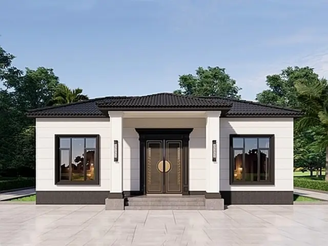 C-1-0025 新中式1层别墅外观效果图