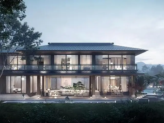 C-2-0043 新中式2层别墅外观效果图