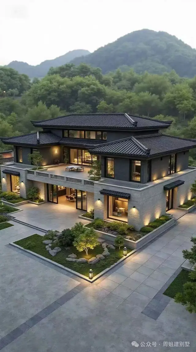 C-2-0062 新中式2层别墅外观效果图