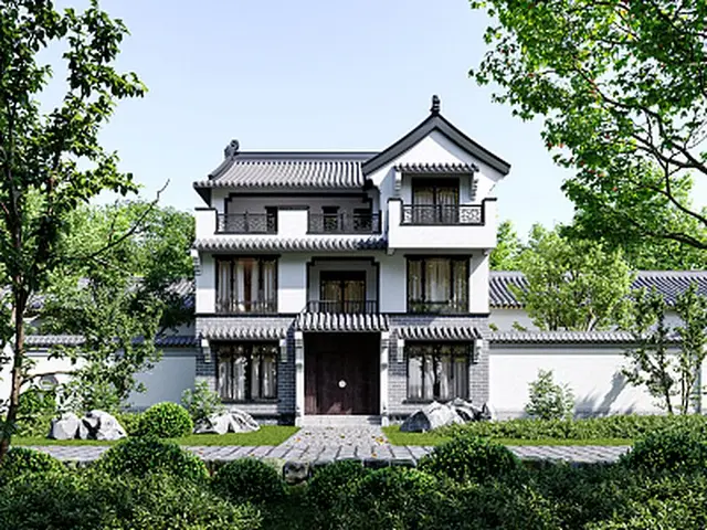 C-3-0007 现代3层别墅外观效果图
