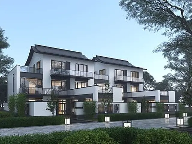 C-3-0025 新中式3层别墅外观效果图