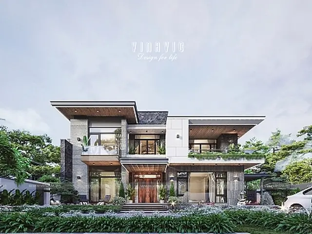 M-2-0095 现代2层别墅外观效果图